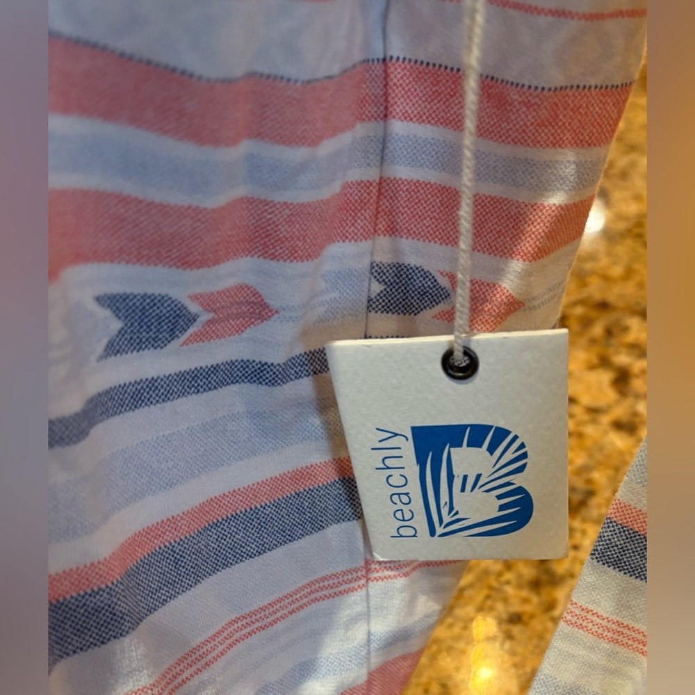 BEACHLY Surf Striped Men’s printed hoodie shirt Med NEW NWT - Picture 7 of 9